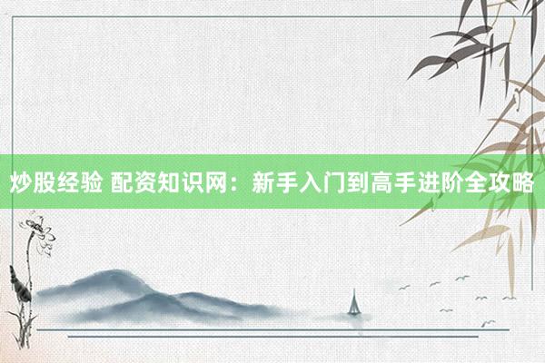 炒股经验 配资知识网：新手入门到高手进阶全攻略