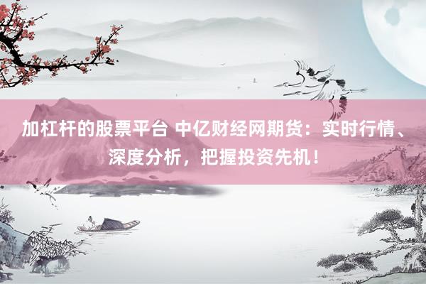 加杠杆的股票平台 中亿财经网期货：实时行情、深度分析，把握投资先机！