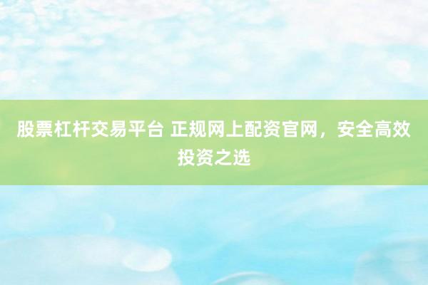 股票杠杆交易平台 正规网上配资官网，安全高效投资之选