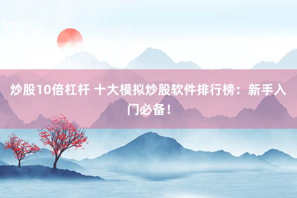 炒股10倍杠杆 十大模拟炒股软件排行榜：新手入门必备！