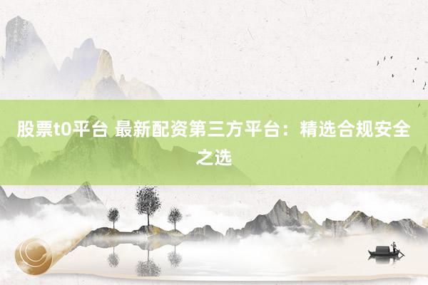 股票t0平台 最新配资第三方平台：精选合规安全之选