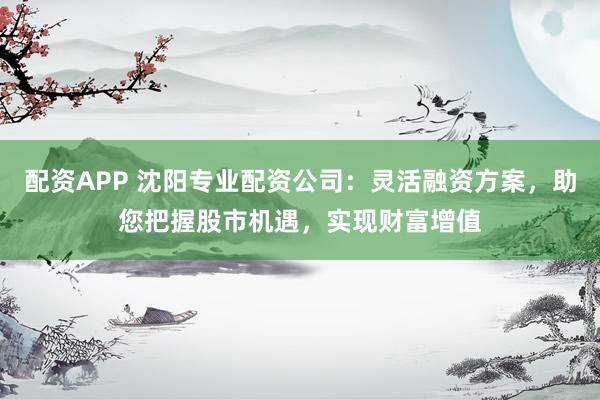 配资APP 沈阳专业配资公司：灵活融资方案，助您把握股市机遇，实现财富增值
