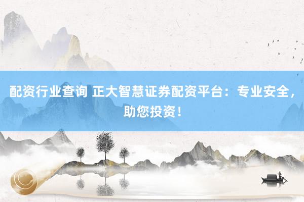 配资行业查询 正大智慧证券配资平台：专业安全，助您投资！