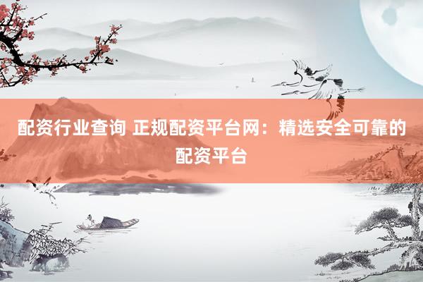 配资行业查询 正规配资平台网：精选安全可靠的配资平台