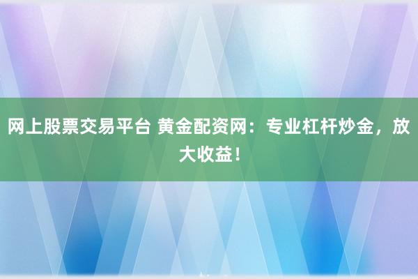 网上股票交易平台 黄金配资网：专业杠杆炒金，放大收益！
