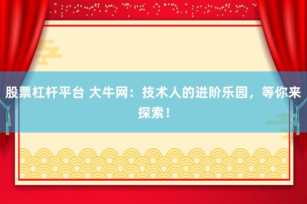 股票杠杆平台 大牛网：技术人的进阶乐园，等你来探索！