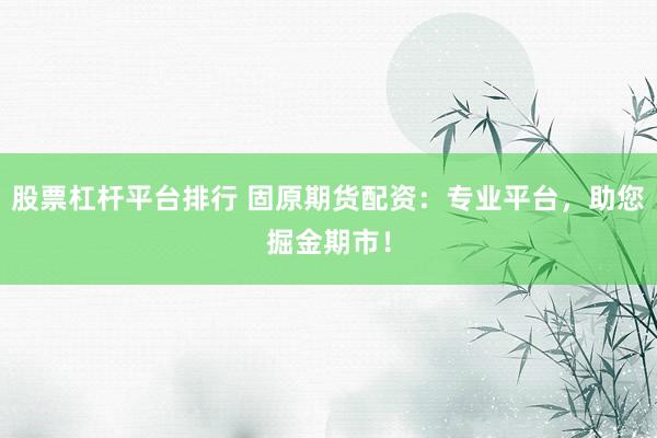 股票杠杆平台排行 固原期货配资:专业平台,助您掘金期市!